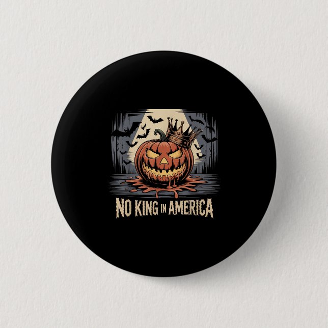 No Kings In America Since 1776 Distressed Usa Flag 2 Inch Round Button (Front)