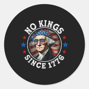 No Kings In America Since 1776 Distressed Usa Flag Classic Round Sticker