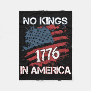 No Kings In America Since 1776 Distressed Usa Flag Fleece Blanket