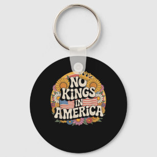 No Kings In America Since 1776 Distressed USA Flag Keychain