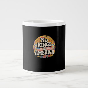 No Kings In America Since 1776 Distressed USA Flag Large Coffee Mug