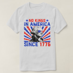 No Kings in America Since 1776 Distressed USA Flag T-Shirt