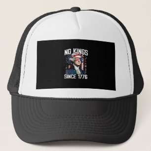 No Kings In America Since 1776 Distressed USA Trucker Hat