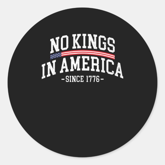 No Kings In America Since 1776 Freedom Spirit Look Classic Round Sticker (Front)