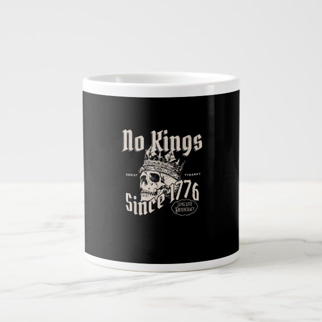 No Kings In America Since 1776 Freedom Spirit Look Large Coffee Mug (Front)