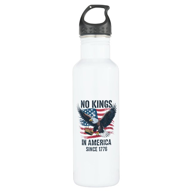 No Kings In America Since 1776 Minimal Clean 710 Ml Water Bottle (Front)