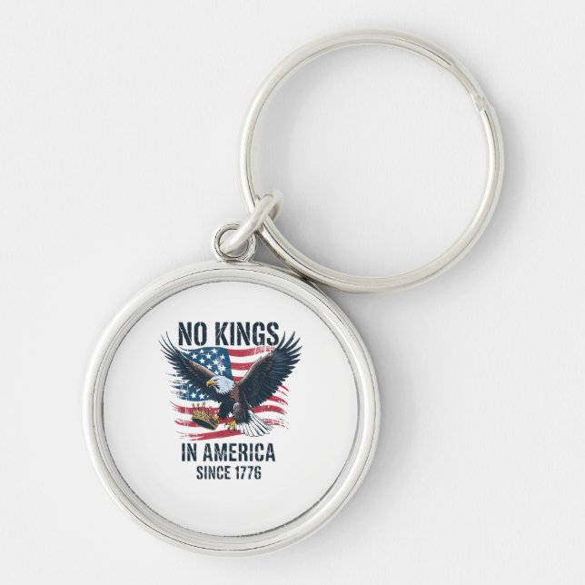 No Kings In America Since 1776 Minimal Clean Keychain (Front)