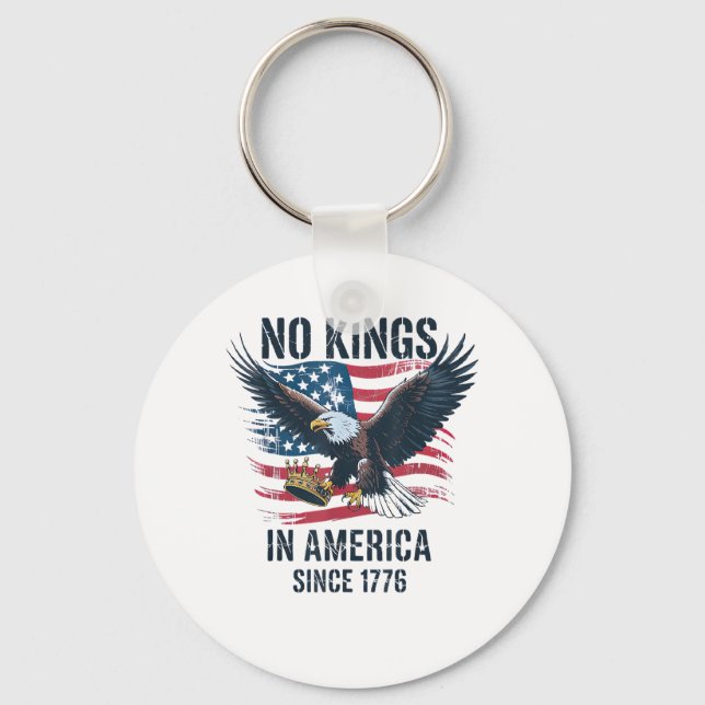 No Kings In America Since 1776 Minimal Clean Keychain (Front)