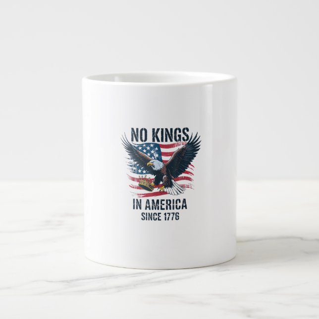 No Kings In America Since 1776 Minimal Clean Large Coffee Mug (Front)