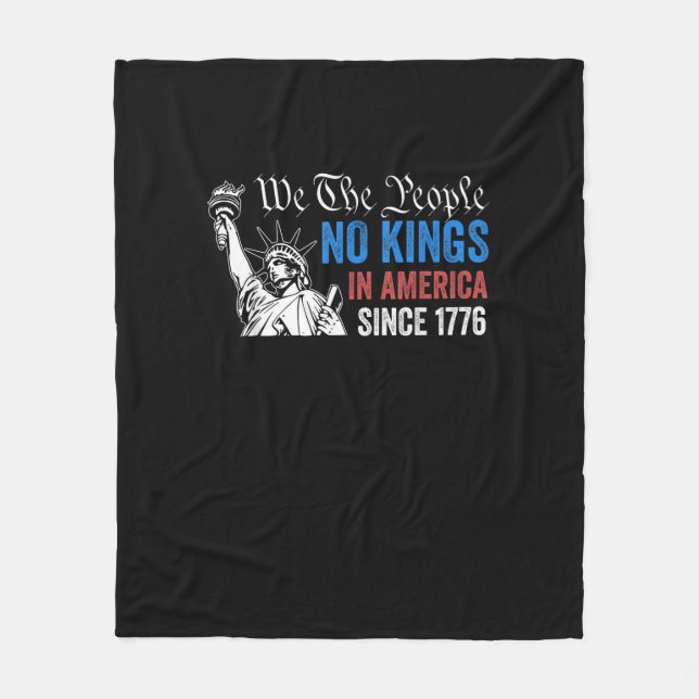 No Kings In America Since 1776 Retro Classic Fleece Blanket (Front)