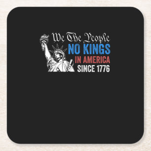 No Kings In America Since 1776 Retro Classic Square Paper Coaster
