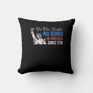 No Kings In America Since 1776 Retro Classic Throw Pillow
