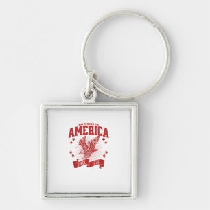No Kings In America Since 1776 USA Eagle Keychain
