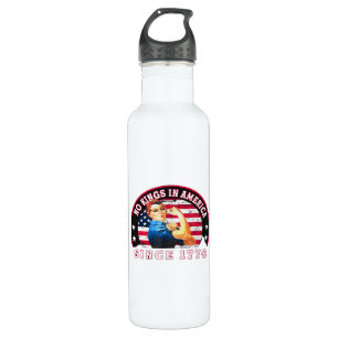 No Kings In America Since 1776 USA Flag Save  Esse 710 Ml Water Bottle