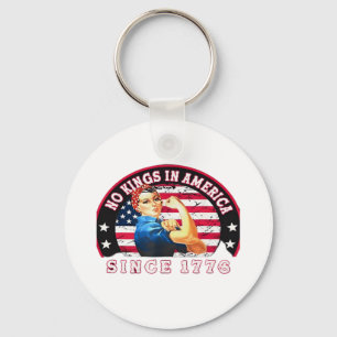 No Kings In America Since 1776 USA Flag Save Esse Keychain