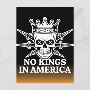 No Kings in America Skull and Swords Postcard