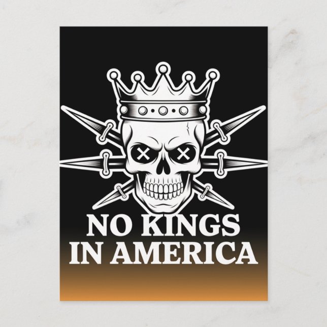 No Kings in America Skull and Swords Postcard (Front)