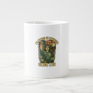 No Kings In America Statue Of Justice For Immigran Large Coffee Mug