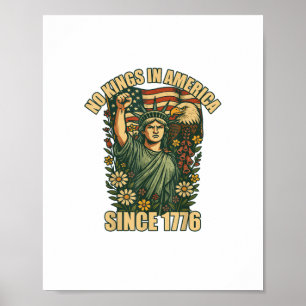 No Kings In America Statue Of Justice For Immigran Poster