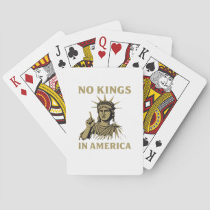 No Kings In America Statue Of  No Kings Day Protes Playing Cards
