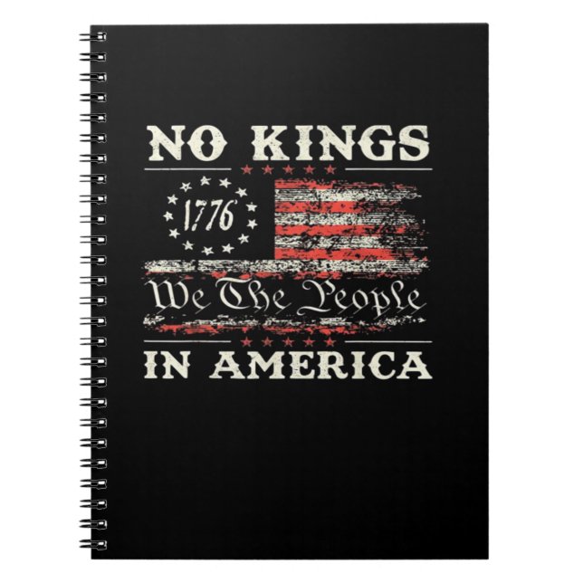 No Kings In America United States Independence Cla Notebook (Front)