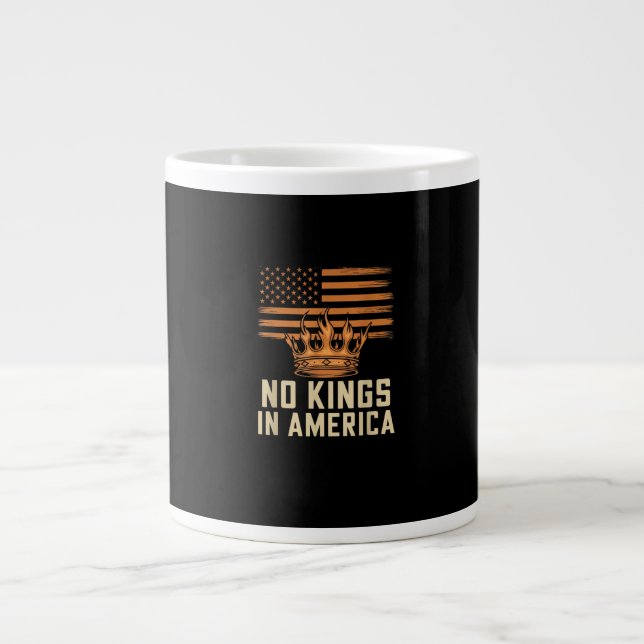 No Kings In America United States Independence Cre Large Coffee Mug (Front)