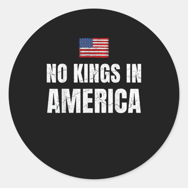 No Kings In America United States Independence Fre Classic Round Sticker (Front)