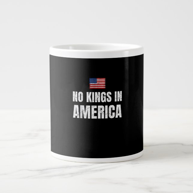 No Kings In America United States Independence Fre Large Coffee Mug (Front)