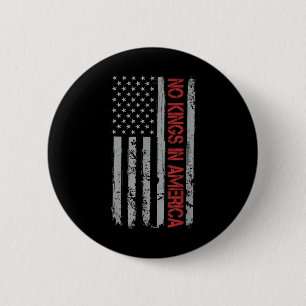 No Kings In America Us Flag Vintage  2 Inch Round Button