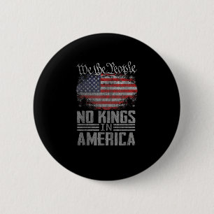 No Kings In America US Flag Vintage Artistic Graph 2 Inch Round Button