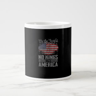 No Kings In America US Flag Vintage Artistic Graph Large Coffee Mug