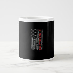 No Kings In America US Flag Vintage Retro Style Large Coffee Mug