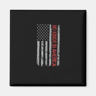 No Kings In America US Flag Vintage Retro Style Magnet