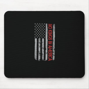 No Kings In America US Flag Vintage Retro Style Mouse Pad