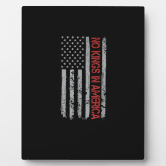 No Kings In America US Flag Vintage Retro Style Plaque