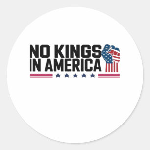 No Kings In America USA Creative Casual Classic Round Sticker