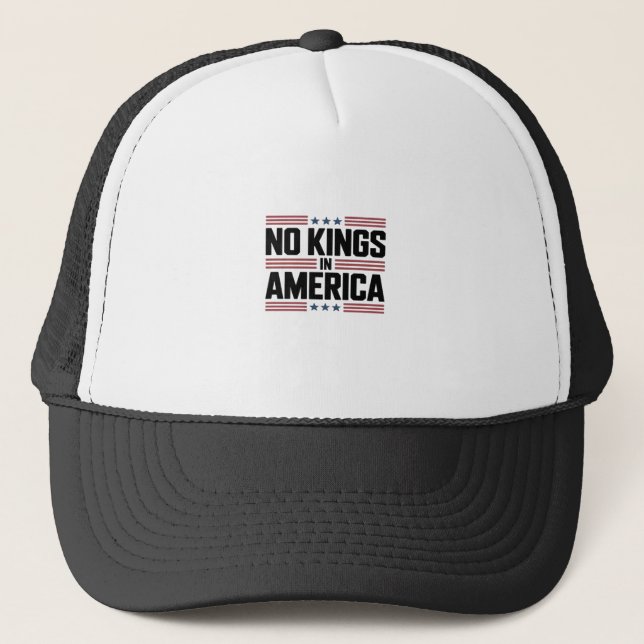 No Kings In America USA Creative Style Trucker Hat (Front)