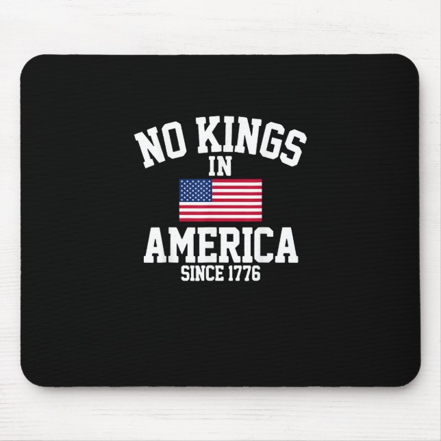 No Kings In America USA Flag Retro Cool Style Mouse Pad (Front)