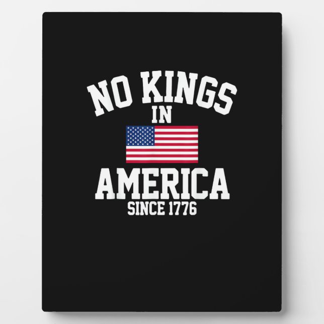 No Kings In America USA Flag Retro Cool Style Plaque (Front)