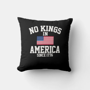 No Kings In America USA Flag Retro Cool Style Throw Pillow