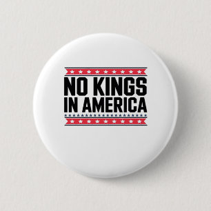 No Kings In America USA Minimal Clean 2 Inch Round Button