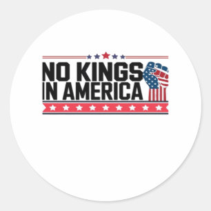 No Kings In America USA Minimal Clean Classic Round Sticker