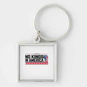 No Kings In America USA Minimal Clean Keychain