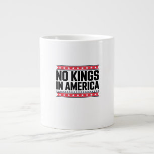 No Kings In America USA Minimal Clean Large Coffee Mug