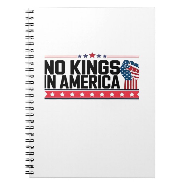No Kings In America USA Minimal Clean Notebook (Front)