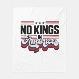 No Kings In America USA Patriotic Design Fleece Blanket
