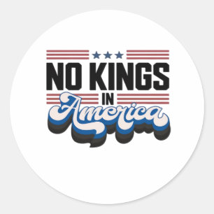 No Kings In America USA Retro Classic Classic Round Sticker