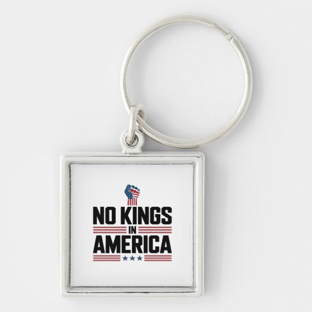 No Kings In America USA Retro Classic Keychain (Front)