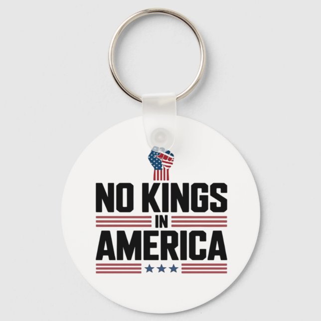 No Kings In America USA Retro Classic Keychain (Front)