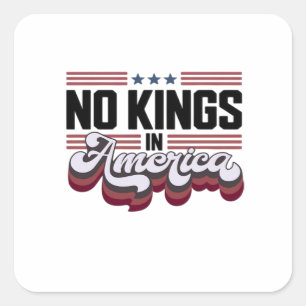 No Kings In America USA Retro Classic Square Sticker